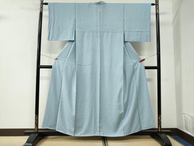 平和屋着物●上質な色無地　花唐草地紋　白藍色　正絹　逸品　CABK7214yc