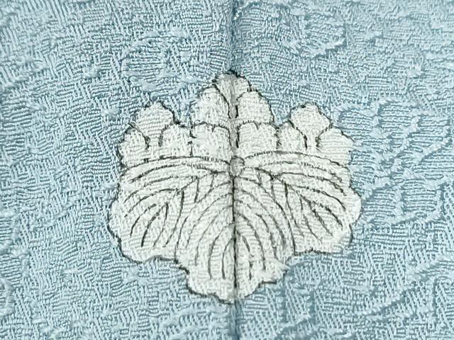 平和屋着物●上質な色無地　花唐草地紋　白藍色　正絹　逸品　CABK7214yc