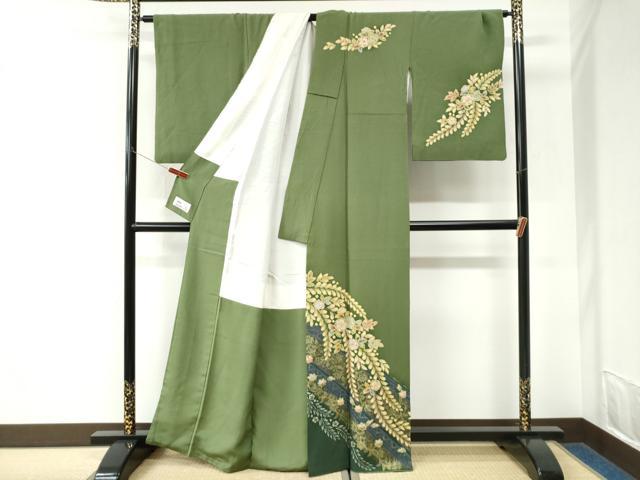 平和屋着物●越後十日町の一流染匠　桐屋・翠山工房　訪問着　辻が花　金彩　やまと誂製　正絹　逸品　CABK7216yc