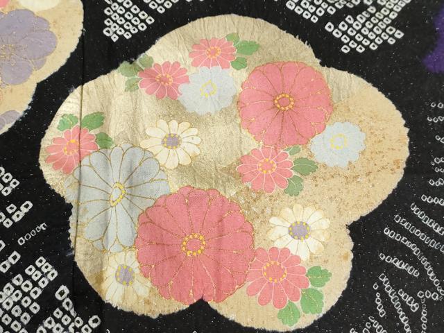 平和屋着物●豪華振袖　絞り　草花文　銀通し地　正絹　逸品　CABK7218yc