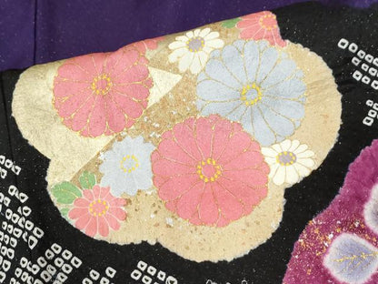 平和屋着物●豪華振袖　絞り　草花文　銀通し地　正絹　逸品　CABK7218yc