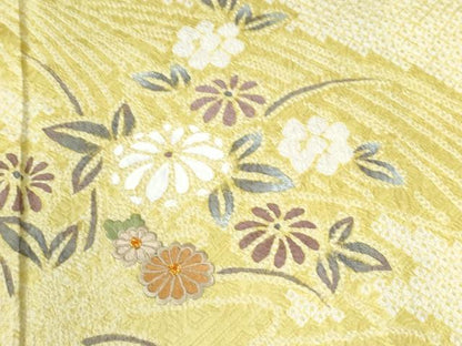 平和屋着物●訪問着　総絞り　駒刺繍　浜松草花文　暈し染め　やまと誂製　正絹　逸品　未使用　CABK7224yc
