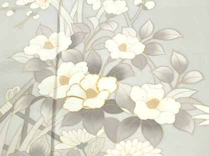 平和屋着物●訪問着　作家物　駒刺繍　菊花文　暈し染め　金彩　まるやま扱い　正絹　逸品　CABK7228yc