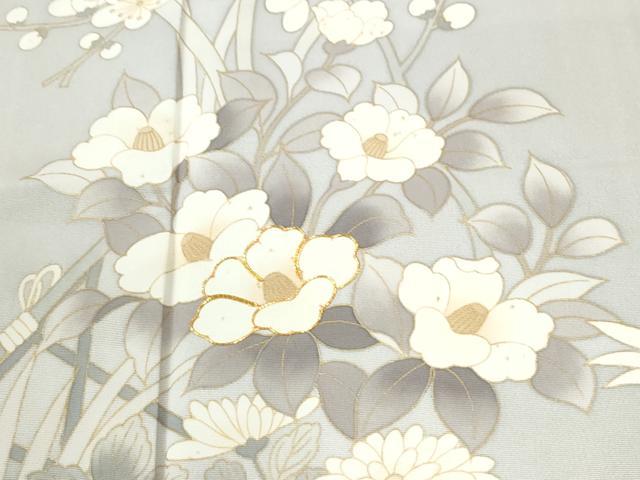 平和屋着物●訪問着　作家物　駒刺繍　菊花文　暈し染め　金彩　まるやま扱い　正絹　逸品　CABK7228yc