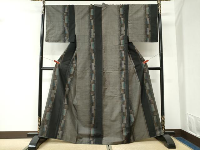 平和屋着物●本場大島紬　9マルキ　色紙重ね　正絹　逸品　CABK7232yc