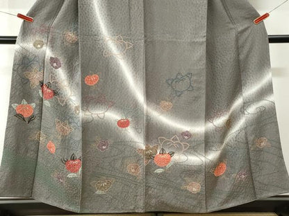 平和屋着物●訪問着　絞り　橘花文　暈し染め　金彩　正絹　逸品　CABK7238yc