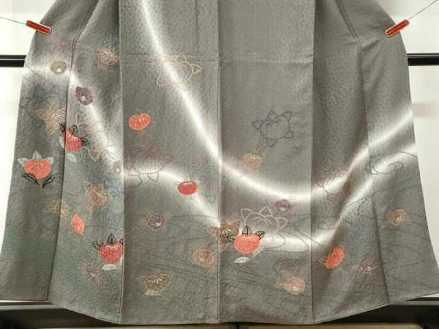 平和屋着物●訪問着　絞り　橘花文　暈し染め　金彩　正絹　逸品　CABK7238yc