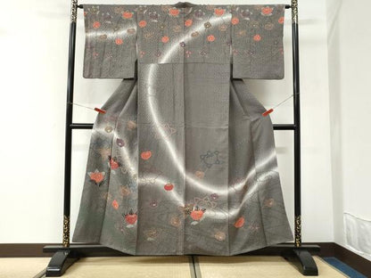 平和屋着物●訪問着　絞り　橘花文　暈し染め　金彩　正絹　逸品　CABK7238yc