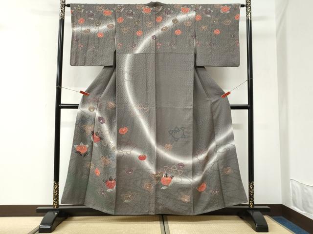 平和屋着物●訪問着　絞り　橘花文　暈し染め　金彩　正絹　逸品　CABK7238yc