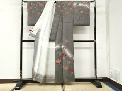 平和屋着物●訪問着　絞り　橘花文　暈し染め　金彩　正絹　逸品　CABK7238yc