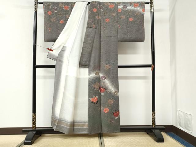 平和屋着物●訪問着　絞り　橘花文　暈し染め　金彩　正絹　逸品　CABK7238yc