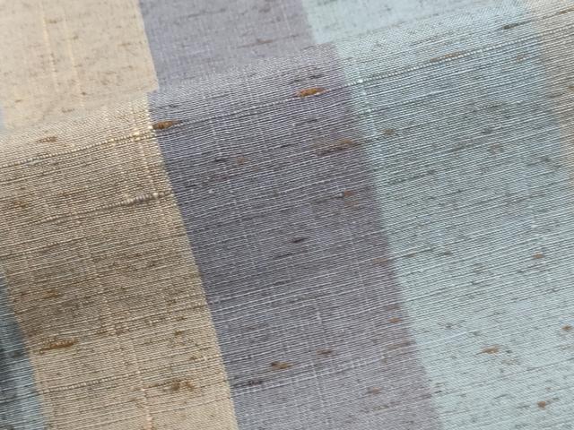 平和屋着物●ぜんまい紬　縞　正絹　逸品　CABK7239yc