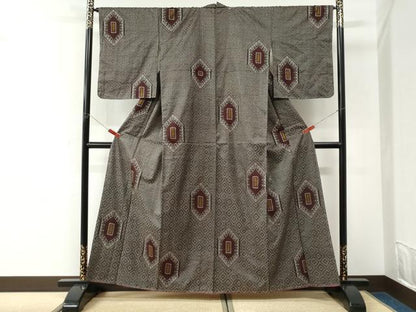 平和屋着物●本場大島紬　龍郷絣　正絹　逸品　未使用　CABK7240yc