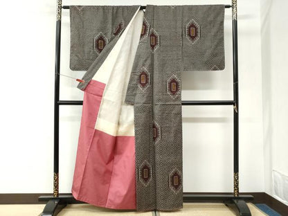 平和屋着物●本場大島紬　龍郷絣　正絹　逸品　未使用　CABK7240yc