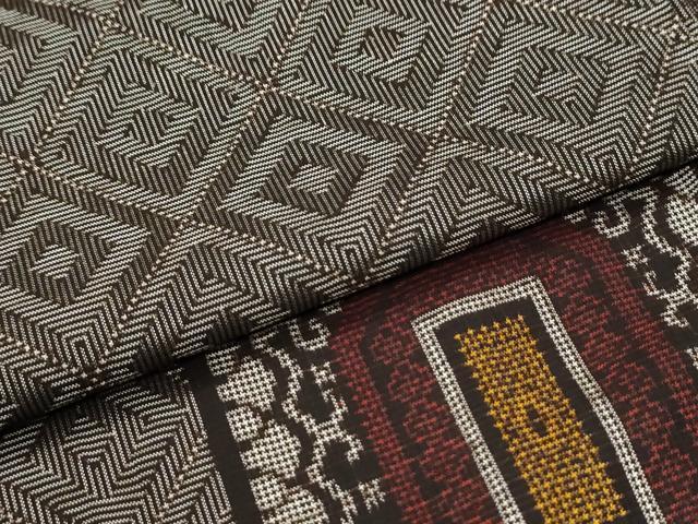 平和屋着物●本場大島紬　龍郷絣　正絹　逸品　未使用　CABK7240yc