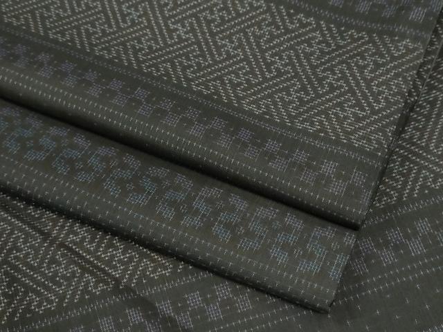 平和屋着物●本場大島紬　9マルキ　横段吉祥文　正絹　逸品　CABK7243yc