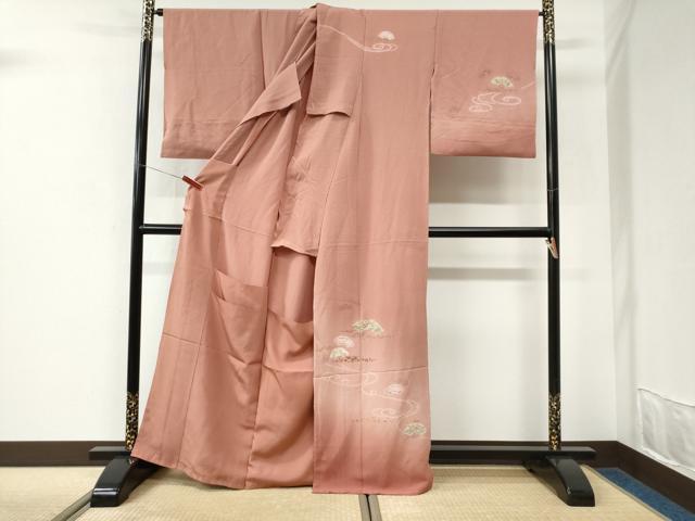 平和屋着物●十日町　名門　滝泰謹製　訪問着　刺繍　絞り　流水地紙舞花文　暈し染め　金彩　仮絵羽　正絹　逸品　未使用　CABK7246yc