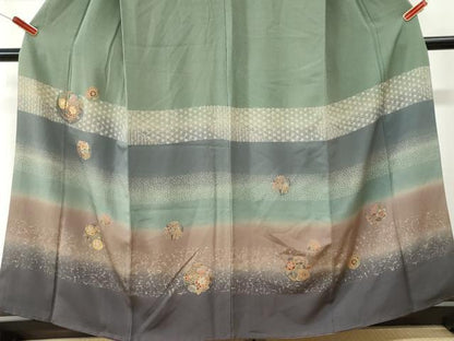 平和屋着物●訪問着　草花丸文　金糸　正絹　逸品　CABK7247yc