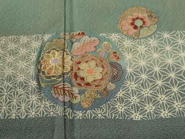 平和屋着物●訪問着　草花丸文　金糸　正絹　逸品　CABK7247yc