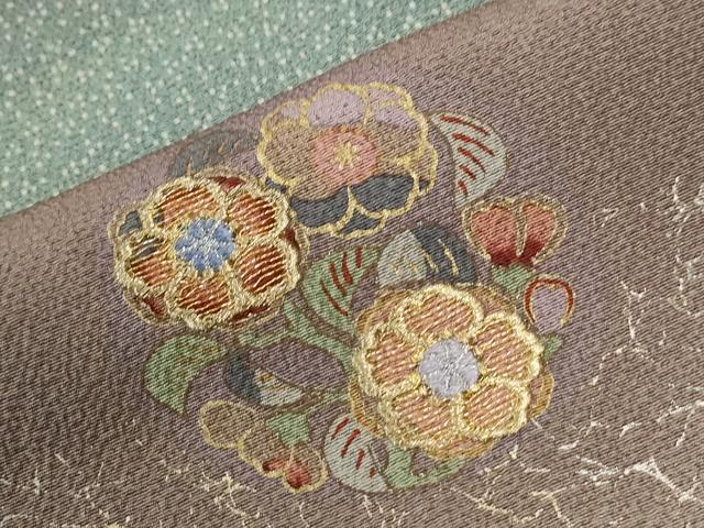 平和屋着物●訪問着　草花丸文　金糸　正絹　逸品　CABK7247yc