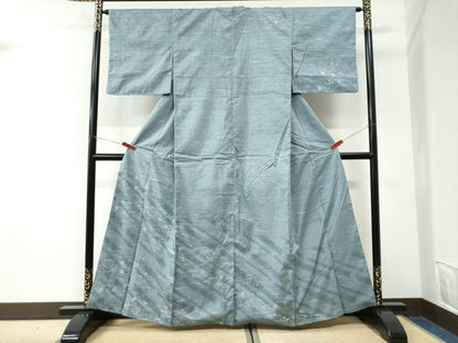 平和屋着物●訪問着　紬地　吹き寄せ文　正絹　逸品　CABK7251yc
