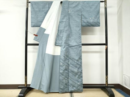 平和屋着物●訪問着　紬地　吹き寄せ文　正絹　逸品　CABK7251yc