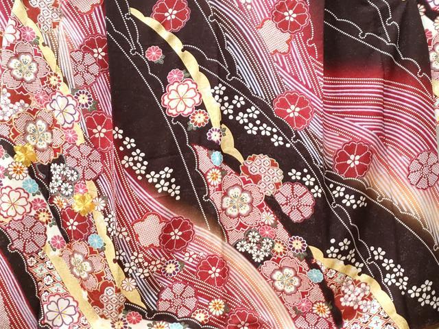 平和屋着物●豪華振袖　駒刺繍　舞桜文　暈し染め　銀通し地　正絹　逸品　CABK7254yc