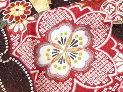 平和屋着物●豪華振袖　駒刺繍　舞桜文　暈し染め　銀通し地　正絹　逸品　CABK7254yc