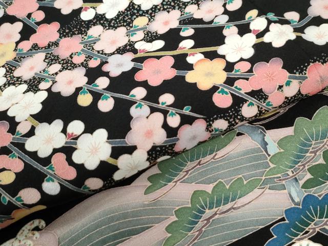 平和屋着物●豪華黒留袖　友禅　作家物　浜松枝梅文　正絹　逸品　CABK7256yc