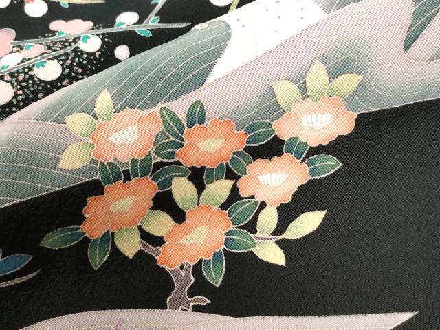平和屋着物●豪華黒留袖　友禅　作家物　浜松枝梅文　正絹　逸品　CABK7256yc
