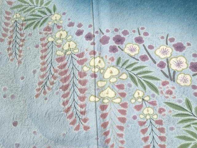 平和屋着物●訪問着　絞り　流水松竹梅花文　暈し染め　金通し地　正絹　逸品　CABK7257yc