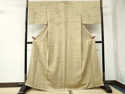 平和屋着物●上質な色無地　遠山地紋　木蘭色　正絹　逸品　CABK7264yc