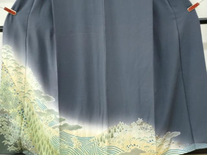 平和屋着物●訪問着　朧染め　重ね絞り　雲取り樹林松竹梅　暈し染め　正絹　逸品　CABK7265yc