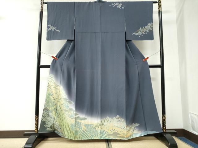 平和屋着物●訪問着　朧染め　重ね絞り　雲取り樹林松竹梅　暈し染め　正絹　逸品　CABK7265yc