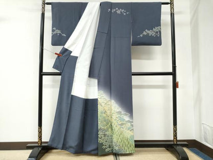 平和屋着物●訪問着　朧染め　重ね絞り　雲取り樹林松竹梅　暈し染め　正絹　逸品　CABK7265yc
