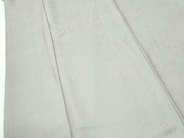 平和屋着物●上質な色無地　草花地紋　絹鼠色　正絹　逸品　CABK7267yc