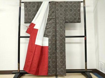 平和屋着物●本場大島紬　龍郷絣　正絹　逸品　CABK7271yc