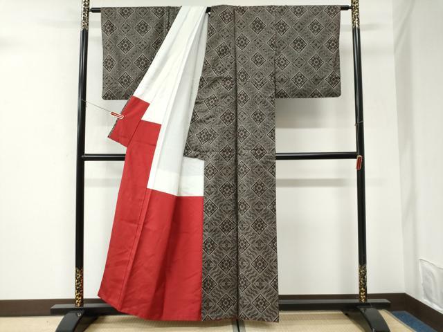 平和屋着物●本場大島紬　龍郷絣　正絹　逸品　CABK7271yc