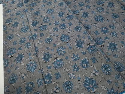 平和屋着物●上質な紬　更紗枝花文　正絹　逸品　未使用　CABK7272yc