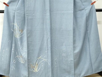 平和屋着物●訪問着　詩歌　草花文　正絹　逸品　CABK7275yc