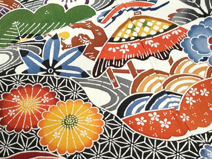 平和屋着物●豪華振袖　紅型　飛鳥松竹梅竜田川風景文　正絹　逸品　CABK7279yc