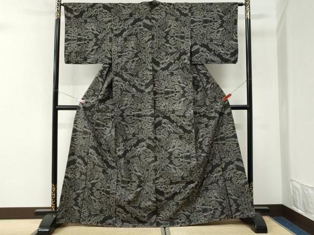 平和屋着物●本場大島紬　9マルキ　遠山風景文　正絹　逸品　未使用　CABK7280yc