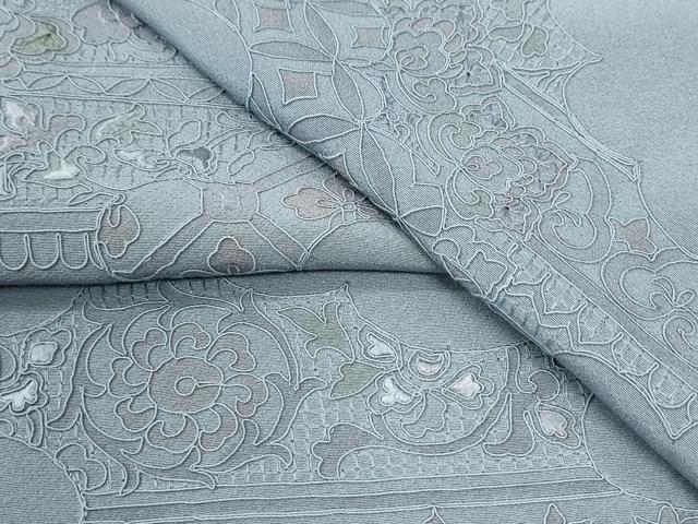 平和屋着物●中国三大刺繍　スワトウ刺繍　総刺繍　訪問着　更紗花唐草文　正絹　逸品　CABK7284yc