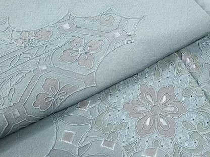 平和屋着物●中国三大刺繍　スワトウ刺繍　総刺繍　訪問着　更紗花唐草文　正絹　逸品　CABK7284yc