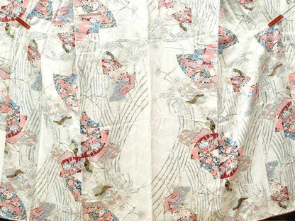 平和屋着物●豪華振袖　地紙重ね草花文　金彩　正絹　逸品　CABK7287yc
