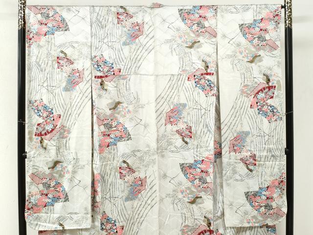 平和屋着物●豪華振袖　地紙重ね草花文　金彩　正絹　逸品　CABK7287yc