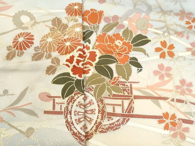 平和屋着物●訪問着　花車文　暈し染め　金彩　正絹　逸品　未使用　CABK7290yc