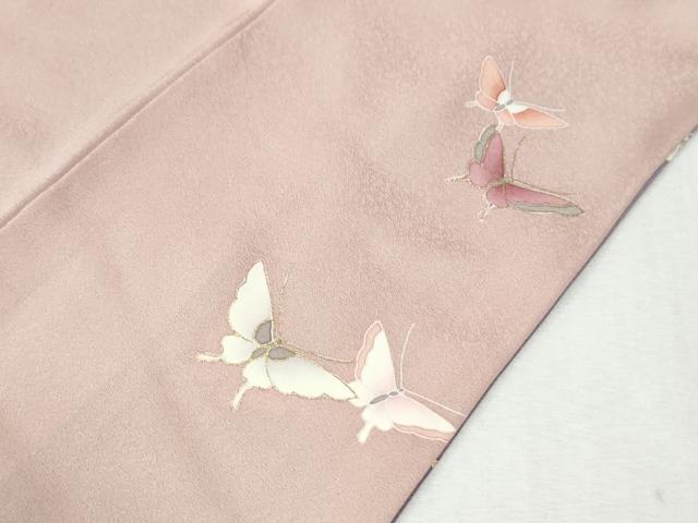 平和屋着物●訪問着　扇面花蝶文　暈し染め　金彩　正絹　逸品　CABK7298yc
