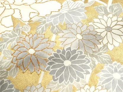 平和屋着物●豪華色留袖　駒刺繍　籬牡丹花文　金彩　正絹　逸品　CABK7300yc