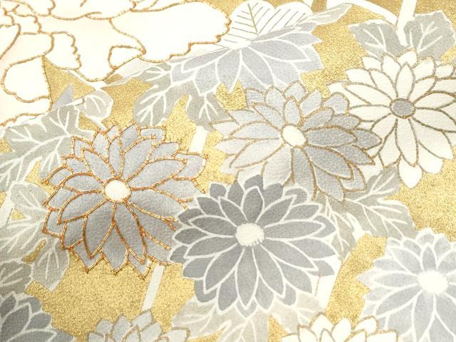 平和屋着物●豪華色留袖　駒刺繍　籬牡丹花文　金彩　正絹　逸品　CABK7300yc